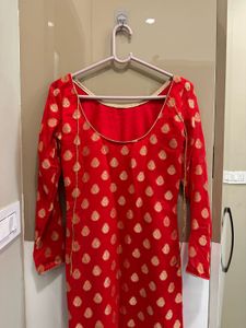 Elegant Red Kurta and sharara with Gold Print