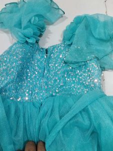 Cute Blue Flower Girl Dress