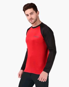 CORWOX Men's Red &amp; Black Dry Fit T-Shirt