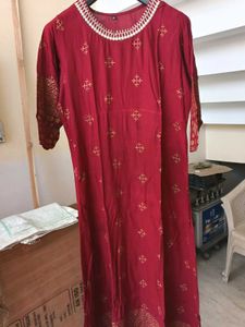 Beautiful Maroon Embroidered Kurta