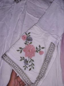 Atha Fashion White Embroidered Kurta Top