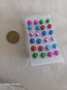 Multi-Color Ball Stud Earrings Set