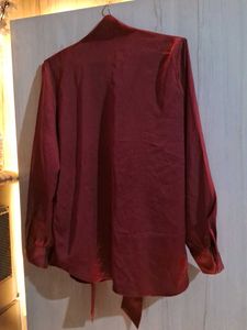 Maroon Bow Neck shirt