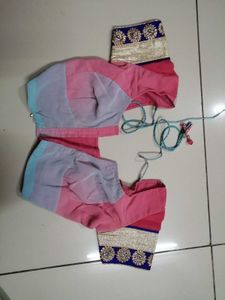 Designer Ombre Pink &amp; Blue Saree