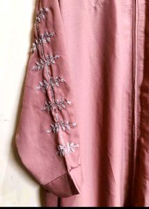 Embroidered Abaya - Pink