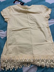 Girls (7-8y) Yellow Lace Top