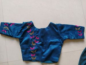 flared chaniya choli with frills and khatli work b