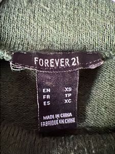 Green Mock Neck Cropped Sweatshirt