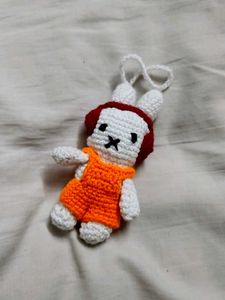 Crochet Miffy Keychain with headphones 🎧 🐇