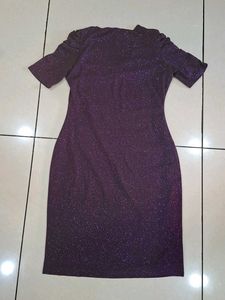 Sparkly Purple Ruched Dress