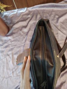 Dark Green &amp; Brown Shoulder Bag
