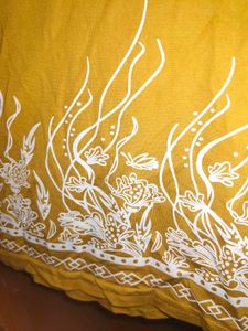 Mustard Yellow Cropped T-Shirt with Floral Pant
