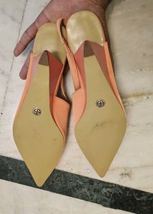 Prada Inspired Stylish Orange Slingback Wedge Heel
