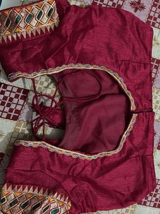 Maroon Embroidered Saree
