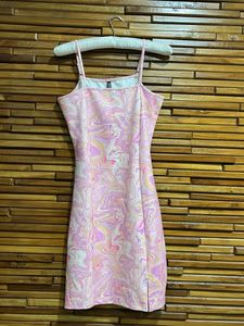 Pink Swirl Print Mini Dress
