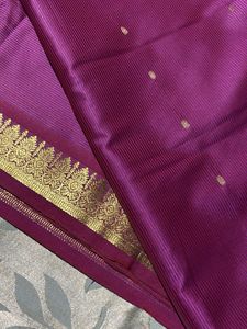 trendy Purple Saree with Gold Border