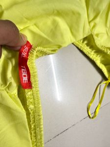 Off-Shoulder Neon Puff Sleeve Crop Top