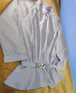 Chic Beige Co-ord Set with Chain Belt