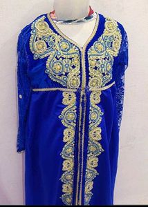 Royal Blue Embroidered  Gown