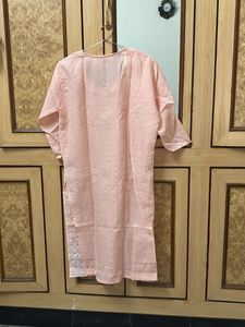 Peach Chikankari Kurta