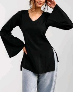 Black Flared Sleeve Kurta(Will get stockout soon)