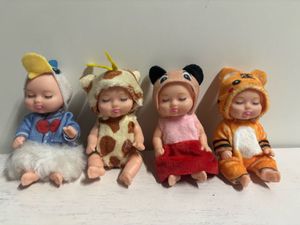 Set of 4 Baby Dolls in Animal Costumes