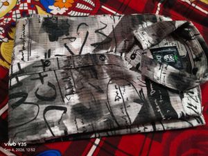 Abstract Print Button-Down Shirt