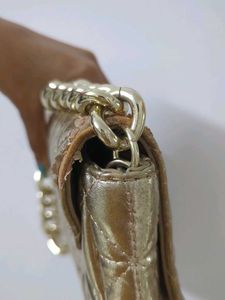 Zara Gold Quilted Clutch
