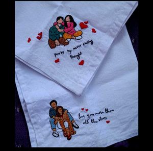 Embroidered Couple hanky