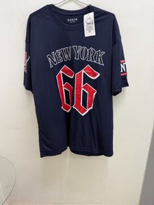 Shein Navy "New York 66" T-Shirt