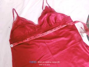 Red Satin Nighty Set