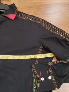 Stylish Black Patterned Shirt