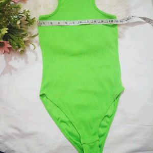 Neon Green Mock Neck body suit