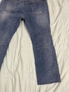 Distressed Blue Denim Jeans unisex