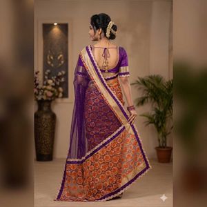 Embroidered Net Saree