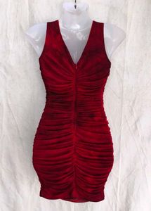 Stunning Ruched Red Party Dress