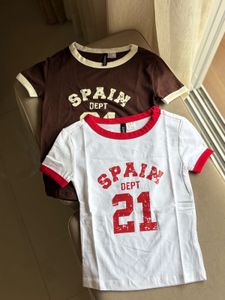 H&amp;M White &amp; Red Graphic T-Shirt