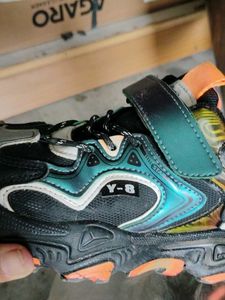 Kids' Black &amp; Orange Athletic Sneakers