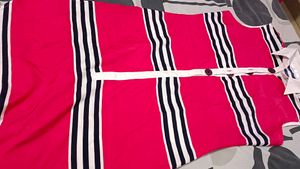 Pink Striped Button-Up Kurti