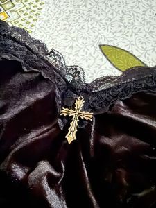 Goth Velvet Cami Top with Lace Trim