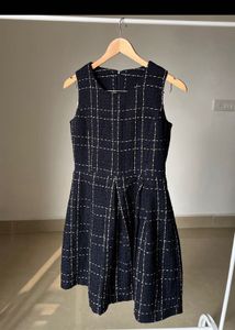 Chic Plaid Korean Sleeveless Tweed Dress