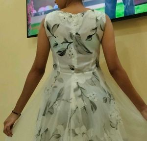Floral Print Mesh Dress