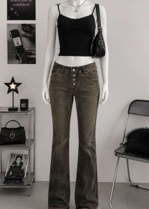 Y2k Olive Button-Up Jeans