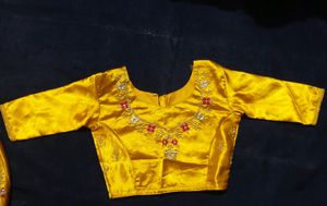 Golden Embroidered Lehenga Choli Set