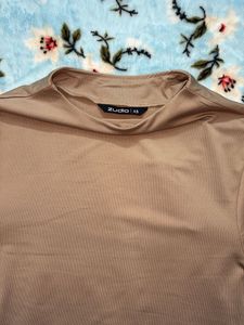 Zudio - New Chic Beige Mock Neck Top