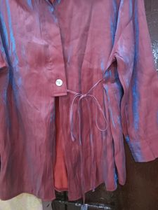 Maroon Blue Metallic Colour Shirt