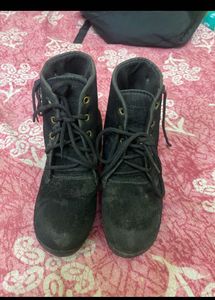 Black Lace-Up Ankle Boots