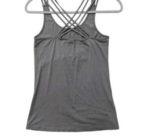 Gray Criss-Cross Strap Tank Top