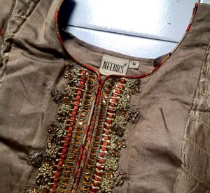 Ethnic Long Gown With Dupatta