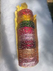 (1pair) Sparkling Set of Colorful Bangles